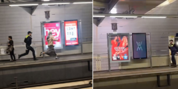 Opnieuw enorme ophef over agent die vrouw met hoofddoek achtervolgt