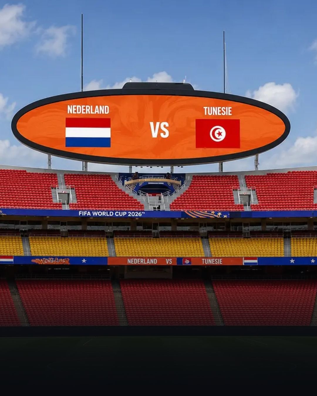 Let vandaag goed op: ‘Oranje-Tunesië op ander tijdstip door noodweer’