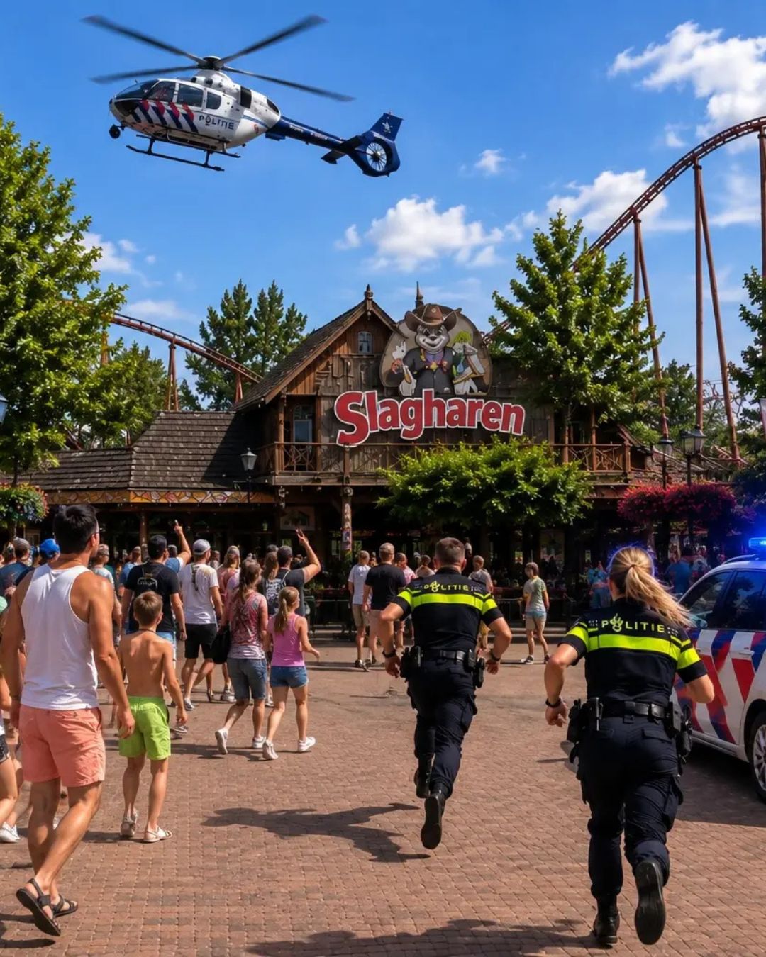 Heftig: politiehelikopter op zoek naar verdachten in Attractiepark Slagharen